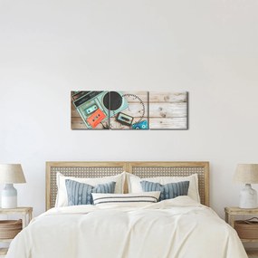 Obraz - Retro rádio (s hodinami) (90x30 cm)