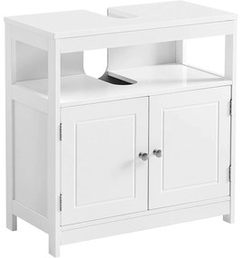 Kúpeľňová skrinka pod umývadlo s 2 dvierkami, škandinávsky štýl, biela