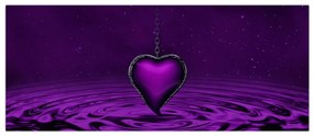 Obraz fialového srdca (120x50 cm)