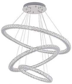 LED Stmievateľný luster na lanku LED/210W/230V 3000-6500K strieborná + DO