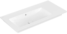 VILLEROY &amp; BOCH Venticello asymetrické umývadlo na skrinku bez otvoru, odkladacia plocha vpravo, s prepadom, 1000 x 500 mm, Stone White, s povrchom CeramicPlus, 4134L3RW