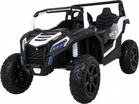 Ramiz Detská bugina ATV Strong Racing pre 2 deti biela + bezkefkový motor + nafukovacie kolesá + zvuky + LED