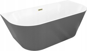 Mexen Oris 170x80 cm voľne stojaca vaňa biela/sivá zlatý prepad