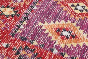 Moderný koberec MUNDO D7701 diamanty boho outdoor ružovo / bežový