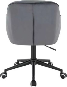 LuxuryForm DESIGN Stolička AVOLA VELUR na čiernej podstave s kolieskami - tmavo šedá