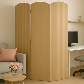 Bambusový paraván HWC-O30, deliaca stena, 3 panely, 170 × 120 cm – hnedá
