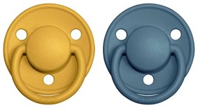 BIBS De Lux cumlíky, kaučuk 2ks - veľkosť 2 - Mustard Petrol