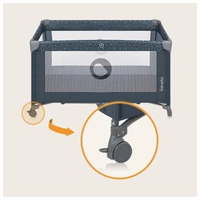 Lionelo - Cestovná postieľka STEFI modro-šedá