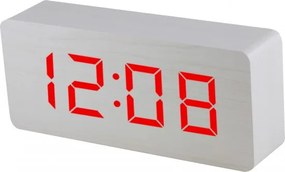 Digitálny LED budík MPM s dátumom a teplomerom C02.3565.00 RED, 21cm