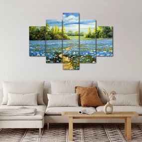 Obraz - Cestička v poli, olejomaľba (150x105 cm)