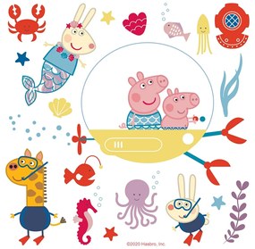 Samolepiaca dekorácia Peppa pig Sea, 30 x 30 cm