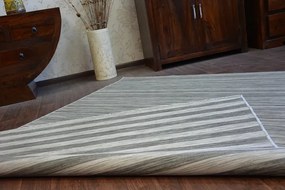 Exteriérový Obojstranný Koberec SIZAL DOUBLE 29203/092 Pásky sivý/čierny
