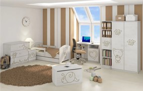 Detská posteľ s výrezom MEDVEDÍK - prírodná 140x70 cm + matrac ZADARMO!