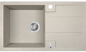 Laveo Barbados, 1-komorový granitový drez 760x440x194 mm, béžová, LAV-SBB_411T
