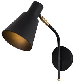 Nástenné svietidlo v čiernej a zlatej farbe ø 15 cm Sivani – Opviq lights