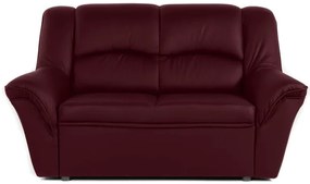 Kožená pohovka 2 DUBAJ LUX, vínová (K-56)