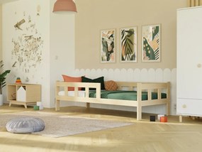 Drevená jednolôžková posteľ FENCE 4v1 so zábranou