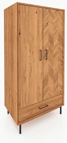 Šatníková skriňa z dubového dreva v prírodnej farbe 97x196 cm Abies - The Beds