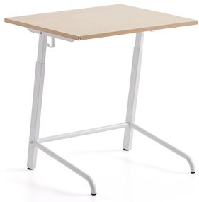 Školská lavica AXIOM, vysokotlakový laminát, biela/breza