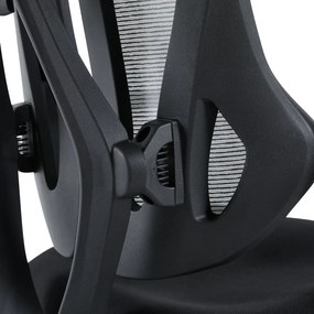 Kancelárska ergonomická stolička MORA — sieť / látka, sivá / čierna