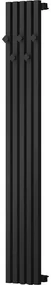 Mexen, Mexen Flux dekoratívny kúpeľňový radiátor 1500 x 240 mm, 450 W, čierny - W127-1500-240-00-70