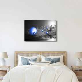 Obraz tmavo modrých gulí (90x60 cm)