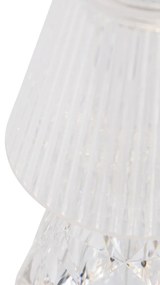 Stolná lampa priehľadné sklo vrátane LED nabíjateľná IP44 - Lola 20 Lux
