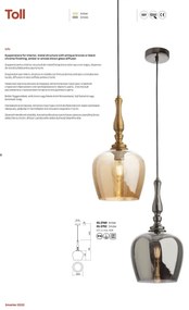 Redo 01-2752 - Luster na lanku TOLL 1xE27/42W/230V čierna