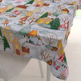 Biante Vianočný bavlnený obdĺžnikový obrus Sandra SA-405 Dedinka škriatkov 100x140 cm