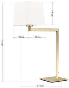 Orion LA 4-1209/1 - Stolná lampa CARLTON 1xE27/40W/230V biela/zlatá