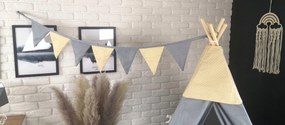 Detský stan TEEPEE (TÍPÍ) BOHO s doplnkami - sivý / béžový