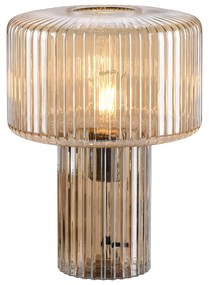 Dizajnová stolná lampa jantárové sklo - Andro