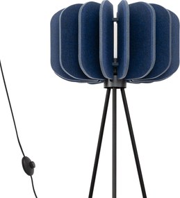 Stojacia lampa Mula, 1x modré plstené tienidlo, b, (fi 45cm)