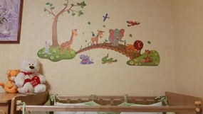 Veselá Stena Samolepka na stenu na stenu Zvieratká zo Zoo na prechádzke