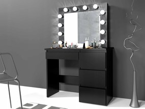 JAKS TOALETNÝ STOLÍK HOLLYWOOD PREMIUIM S LED OSVETLENÍM TL08 BLACK