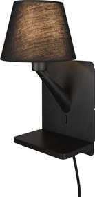 Matne čierne nástenné svietidlo Comfort – Trio