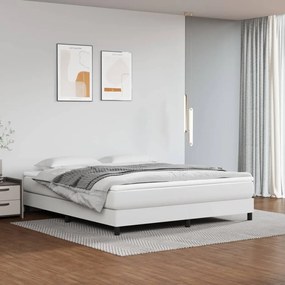 Boxspring posteľ s matracom biela 180x200 cm umelá koža 3144274