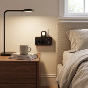 Toolight Toolight, JNH017, zásuvkový rozbočovač 2 zásuvky + 2× USB-A + USB-C s LED svetlom, čierna, OSW-56308