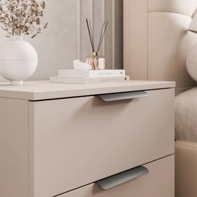 NOČNÝ STOLÍK MARION 2S KAŠMÍR ČIERNE ÚCHYTKY LED