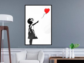 Artgeist Plagát - Little Girl with a Balloon [Poster] Veľkosť: 40x60, Verzia: Zlatý rám s passe-partout