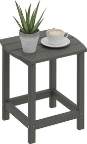 Outsunny terasový stolík 48 × 37 × 46 cm, vodeodolný HDPE, balkónový stolík, sivý | Aosom