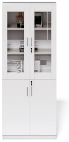 Vysoká kancelárska skriňa Houseland Prime Neo 02 80 cm biela