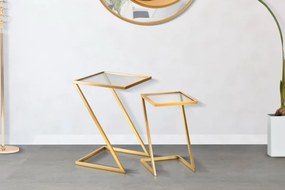 Sada odkladacích stolíkov Caldwell 40 cm zlatá
