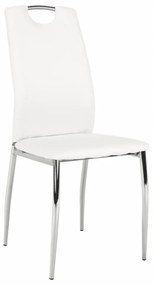 Kondela Jedálenská stolička, ekokoža biela/chróm, ERVINA 66430
