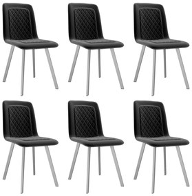 Jedálenské stoličky 6 ks, čierne, zamat