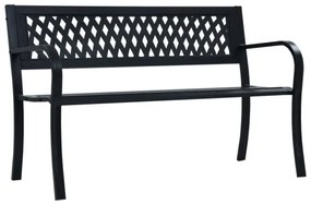 vidaXL Záhradná lavica čierna 120 cm oceľ-