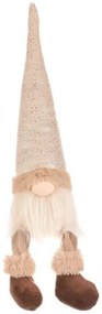 Vianočná dekorácia Škriatok visiace nohy, v. 40 cm, béžová/hnedá, 40 cm