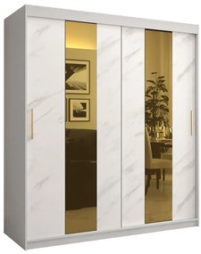 Skriňa Platinum Pole 180 biely mramor/biely