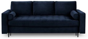 Rozkladacia zamatová pohovka s úložným priestorom Romeo 225 × 100 × 96 cm