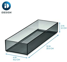 Matne čierny kúpeľňový organizér na kozmetiku z recyklovaného plastu - iDesign